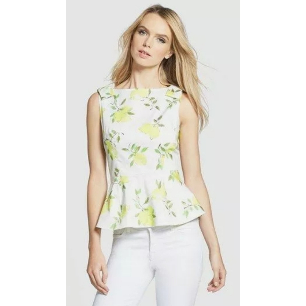 Kate Spade Thalia Peplum Top In Lyric Lemon